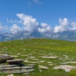 Il Monviso tra le nuvole da quota 2.273 metri